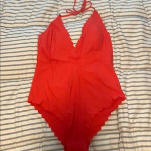 Red one piece swim suit! 🏊♀️